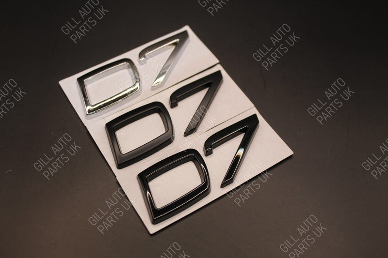 Gloss Matte Black Chrome D7 D 7 Metal Car Letters Badge Rear Boot FOR Volvo