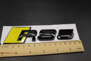 Gloss Black Yellow RS5 Front Grille Honeycomb & Rear Boot Badge Set Fit For AUDI