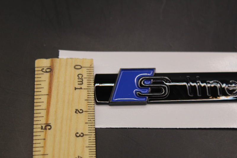 2pc Set S-Line Blue Gloss Black Side Fender Wing Badge Set For AUDI