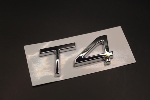 Gloss Black Chrome Silver T4 LETTERS Badge Rear Boot Tailgate For VOLVO