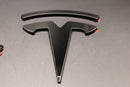 Gloss Black Black Model Y Overlay Badge Set For Tesla Front/Rear/Steering Wheel
