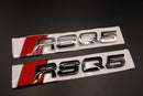 Gloss Black/Chrome Silver RSQ5 For Audi Badge Letters Emblem Rear Trunk Boot Lid