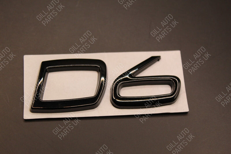 Gloss Matte Black Chrome D6 D 6 Metal Car Letters Badge Rear Boot FOR Volvo