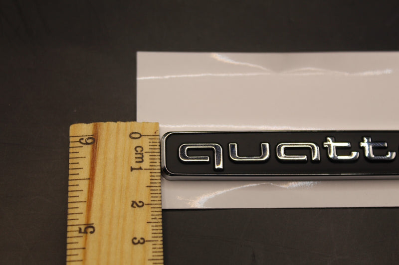 2pc Set quattro Chrome/Black Front Grille Stick-On & Rear Boot Badge For AUDI