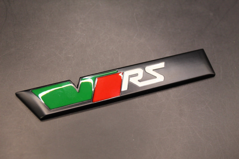 Black Green Red White VRS Front Grille & Rear Boot Badge Set For Skoda
