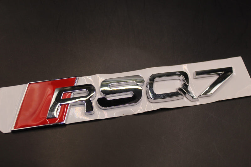 Gloss Black/Chrome Silver RSQ7 For Audi Badge Letters Emblem Rear Trunk Boot Lid