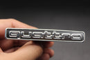 2pc Set quattro Matte Silver Front Grille Stick-On & Rear Boot Badge For AUDI