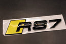 Gloss Black Yellow RS7 Rear Boot Badge Fit For AUDI