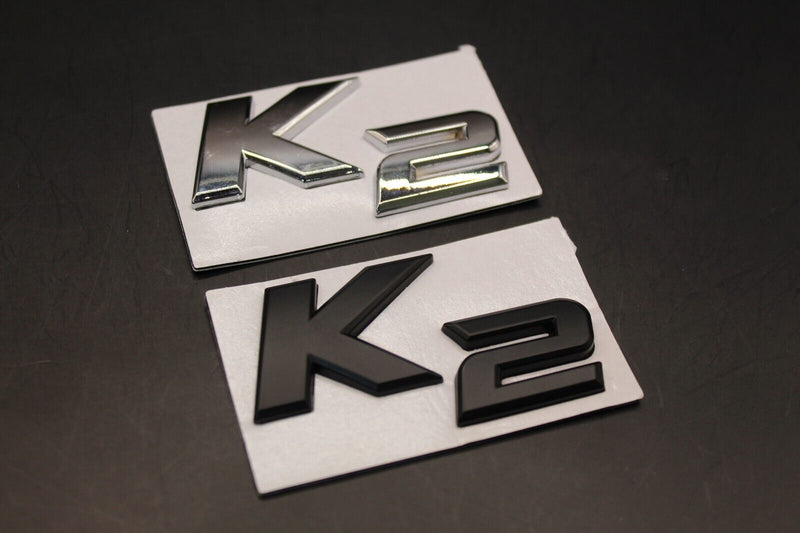 Matte Black Chrome Silver K2 LETTERS Badge Rear Boot Tailgate For KIA