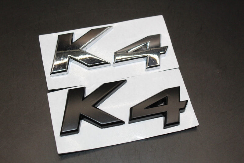 Matte Black Chrome Silver K4 LETTERS Badge Rear Boot Tailgate For KIA