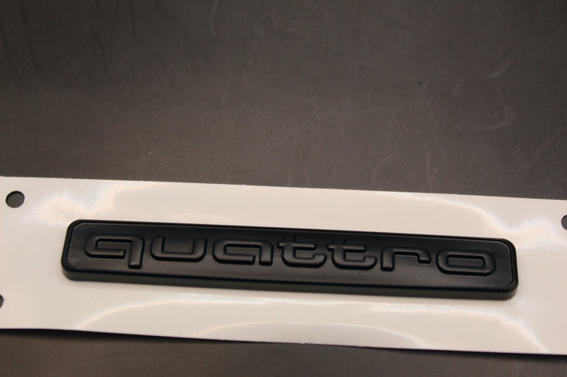2pc Set quattro Matte Black Front Grille Stick-On & Rear Boot Badge For AUDI