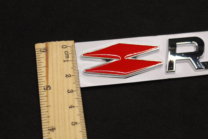 Chrome Silver Red R.S. RS Boot Rear Tailgate Side Fender Wing Badge For Renault