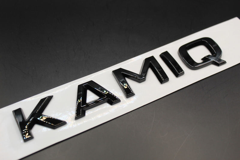 Gloss Black/Chrome Silver KAMIQ CAPITAL LETTERS For SKODA Badge Rear Trunk Boot