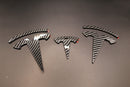 Carbon Fibre Style Model Y Overlay Badge Set For Tesla Front/Rear/Steering Wheel