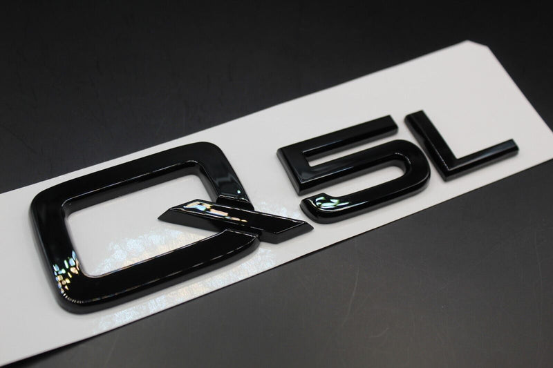 Gloss Black/Chrome Silver Q5L Fits Audi Badge Letters Emblem Rear Trunk Boot Lid