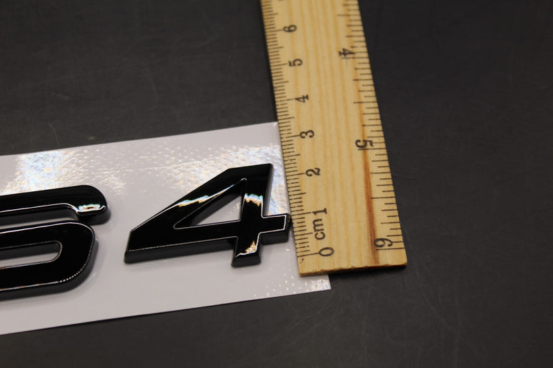 Gloss Black Yellow RS4 Rear Boot Badge Fit For AUDI