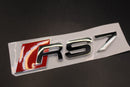 Gloss Black/Chrome Silver RS7 Fits Audi Badge Letters Emblem Rear Trunk Boot Lid
