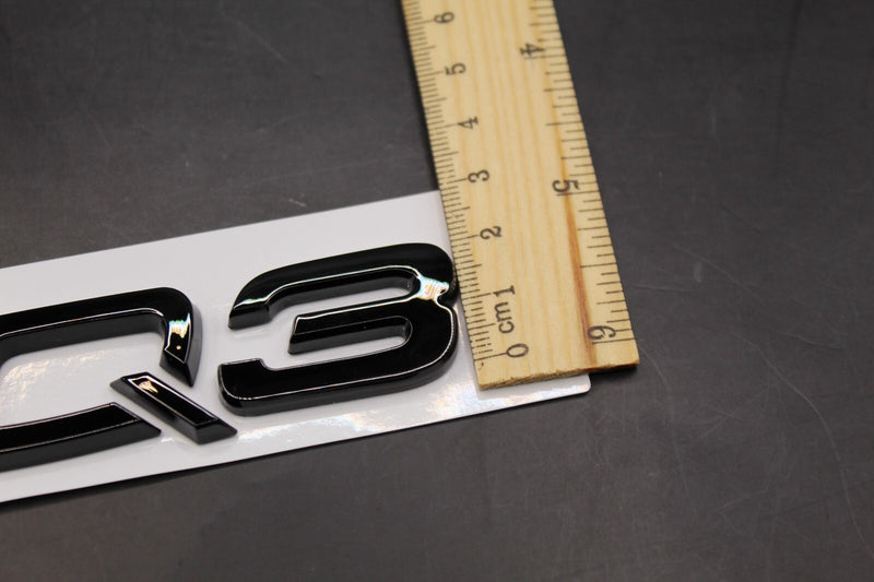 Gloss Black Yellow RSQ3 Front Grille Stick-On & Rear Boot Badge Set Fit For AUDI