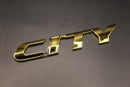 CITY Badge Red Carbon Style Gold Gloss Black Rear Boot Tailgate For Honda