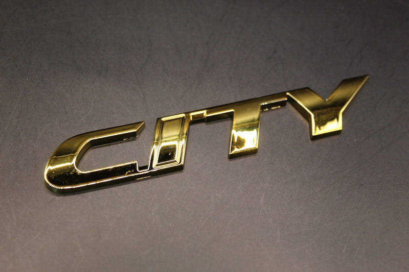 CITY Badge Red Carbon Style Gold Gloss Black Rear Boot Tailgate For Honda