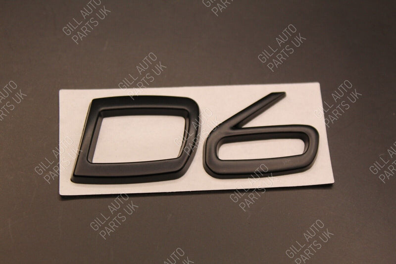 Gloss Matte Black Chrome D6 D 6 Metal Car Letters Badge Rear Boot FOR Volvo