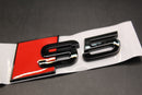 Gloss Black/Chrome Silver S5 Fits Audi Badge Letters Emblem Rear Trunk Boot Lid
