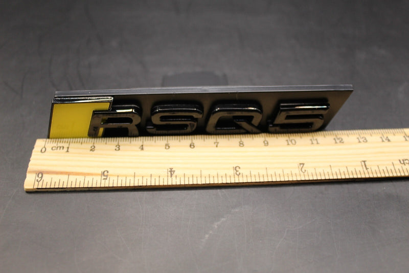 Gloss Black Yellow RSQ5 Front Grille Stick-On Badge Fit For AUDI