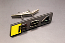 Gloss Black Yellow RS4 Front Grille Honeycomb Clip Bracket Badge Fit For AUDI