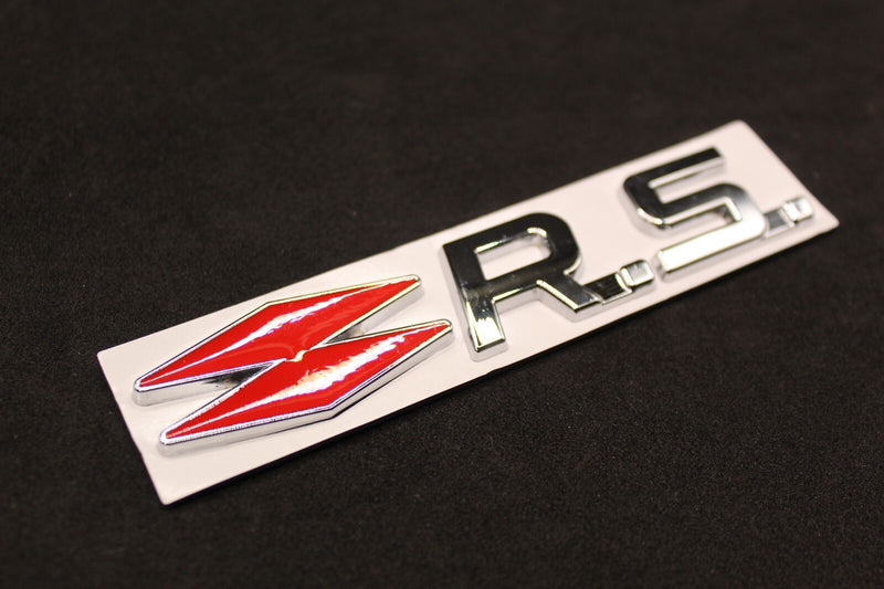 Chrome Silver Red R.S. RS Boot Rear Tailgate Side Fender Wing Badge For Renault
