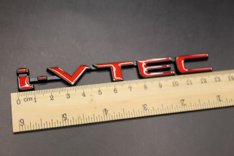 i-vtec i vtec Side Fender Wing Door Boot Badge Emblem Black Chrome Red for Honda