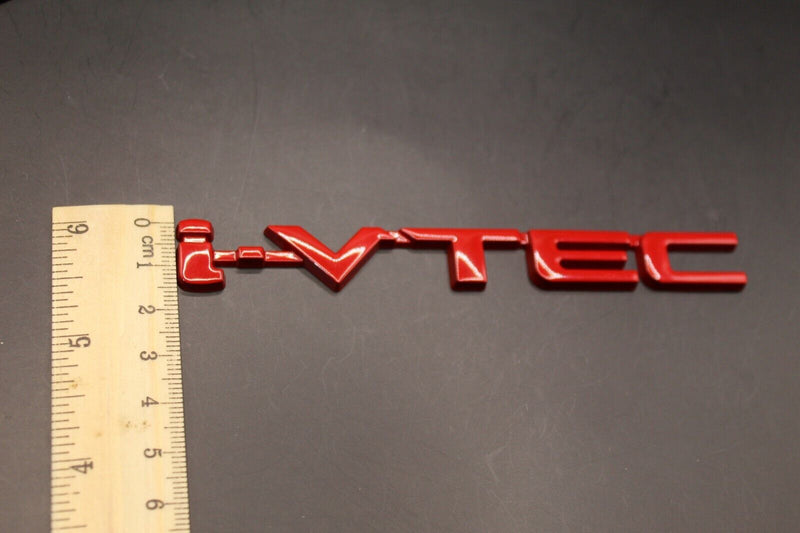 i-vtec i vtec Side Fender Wing Door Boot Badge Emblem Black Chrome Red for Honda