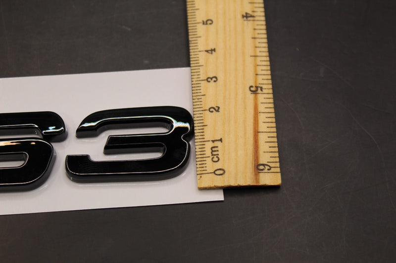 Gloss Black Yellow RS3 Rear Boot Badge Fit For AUDI