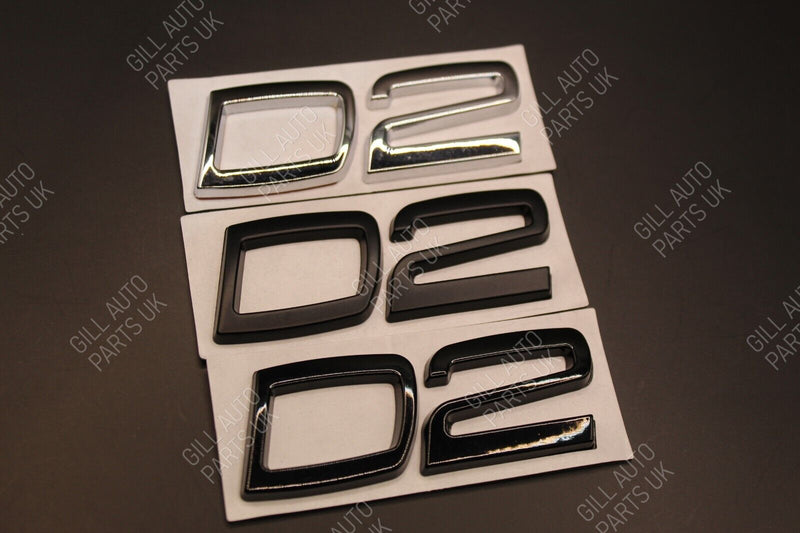 Gloss Matte Black Chrome D2 D 2 Metal Car Letters Badge Rear Boot FOR Volvo