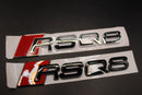 Gloss Black/Chrome Silver RSQ8 For Audi Badge Letters Emblem Rear Trunk Boot Lid