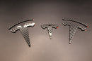 Carbon Fiber Style Model 3 Overlay Badge Set For Tesla Front/Rear/Steering Wheel