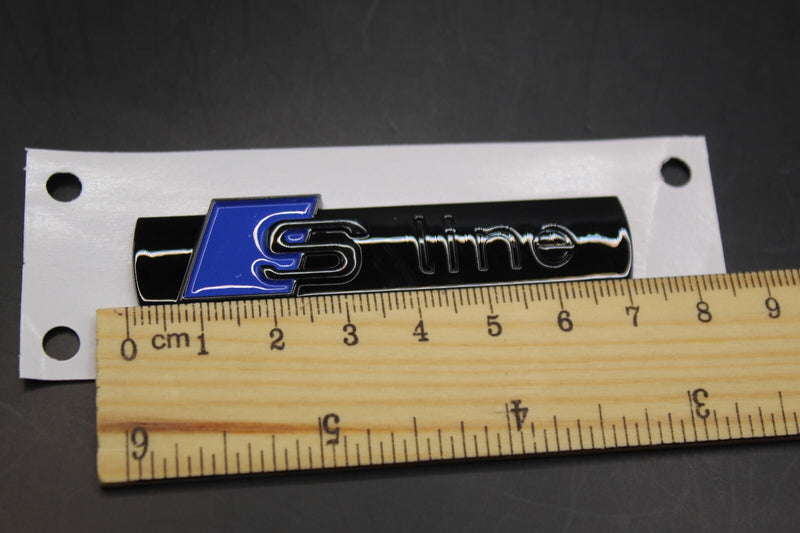 2pc Set S-Line Blue Gloss Black Side Fender Wing Badge Set For AUDI