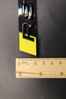 Gloss Black Yellow RSQ7 Front Grille Honeycomb & Rear Boot Badge Set For AUDI