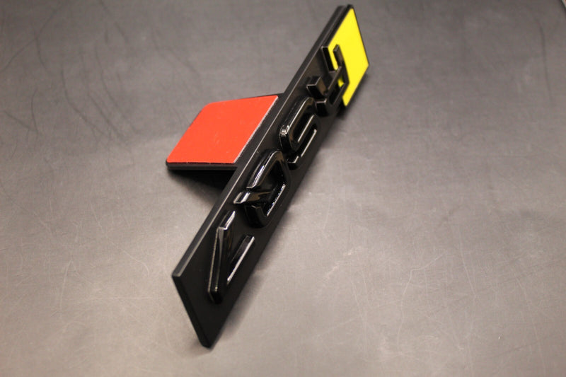 Gloss Black Yellow RSQ7 Front Grille Stick-On Badge Fit For AUDI