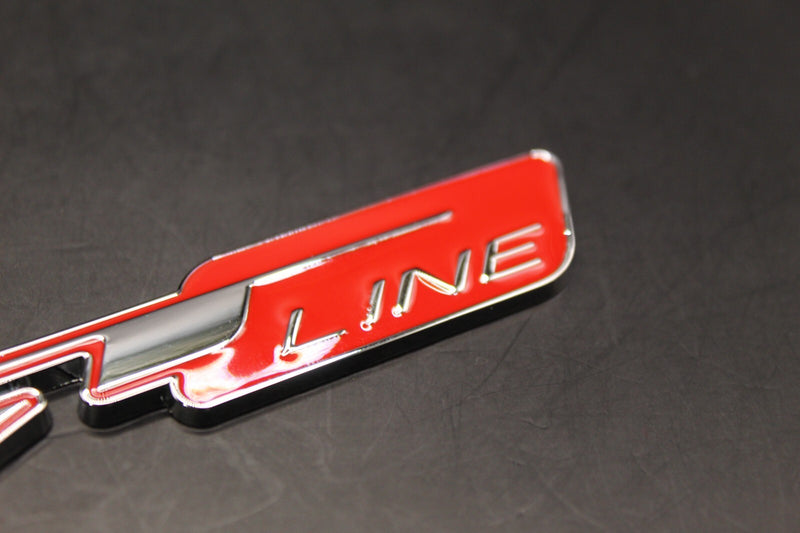 Metal Chrome Silver Red GT Line Boot Rear Badge For Kia
