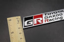 84mm X 23mm Matte Silver Red Black GR Boot Rear Badge For Toyota Gazoo Racing