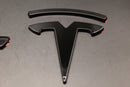 Gloss Black Model 3 Overlay Badge Set For Tesla Front/Rear/Steering Wheel