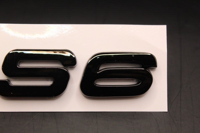 Gloss Black Yellow RS6 Rear Boot Badge Fit For AUDI