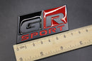 73mm X 36mm Matte Black Red Black GR SPORT Boot Rear Badge For Toyota