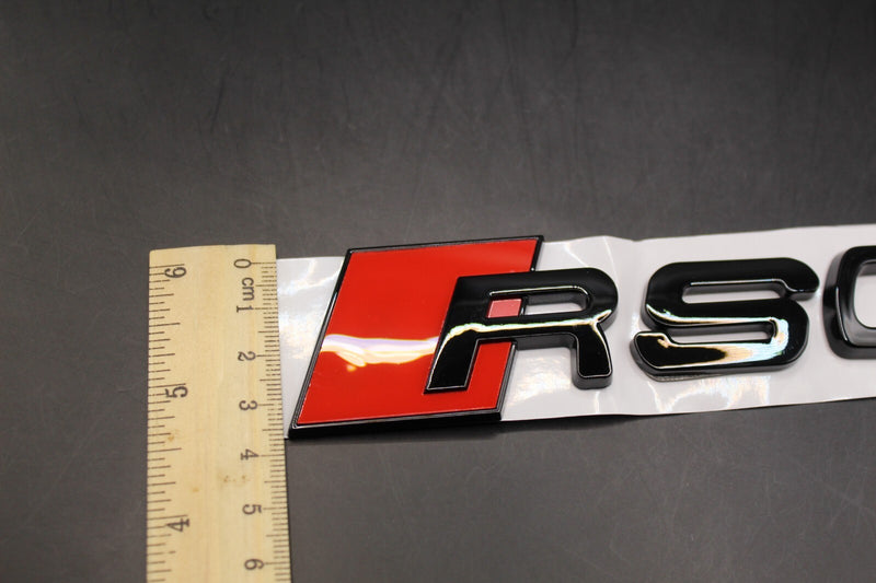 Gloss Black/Chrome Silver RSQ3 For Audi Badge Letters Emblem Rear Trunk Boot Lid