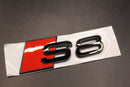 Gloss Black/Chrome Silver S8 Fits Audi Badge Letters Emblem Rear Trunk Boot Lid
