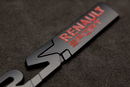 Matte Black Red R.S. RS Boot Rear Tailgate Fender Wing Badge For Renault Sport