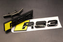 Gloss Black Yellow RS3 Front Grille Honeycomb & Rear Boot Badge Set Fit For AUDI