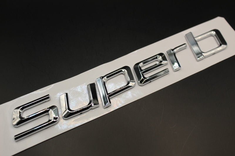 Gloss Black/Chrome Silver Superb LETTERS For SKODA Badge Rear Boot