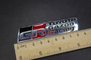 84mm X 23mm Chrome Silver Red Black GR Boot Rear Badge For Toyota Gazoo Racing