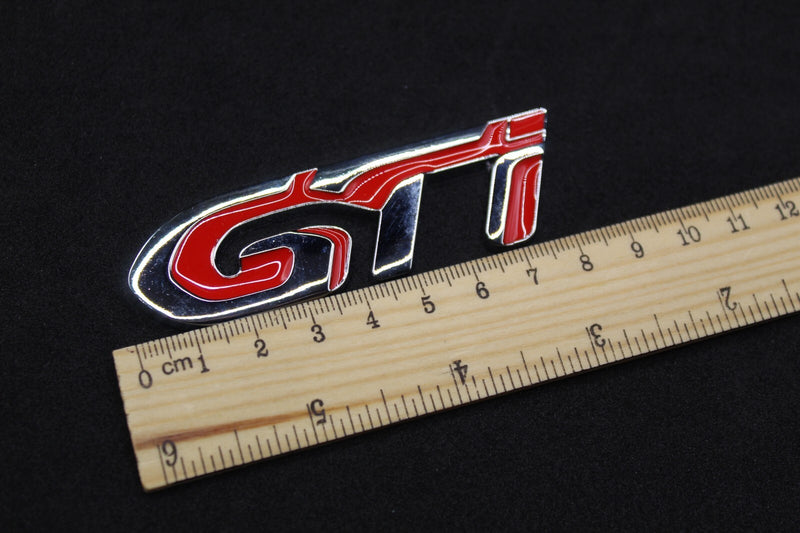 Chrome Silver Red GTi Boot Rear Tailgate Side Fender Wing Badge For Peugeot